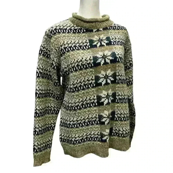 Vintage Baxter and Wells Moc neck Sweater Pullover Brown Wool Blend medium - Picture 2 of 10